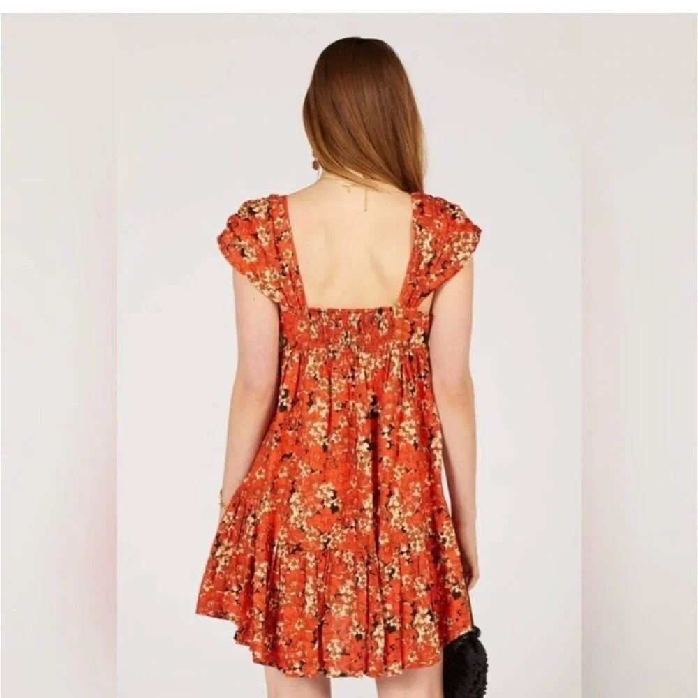 Free People Pattern Play Revolve Linen Blend Mini Dress Sz Lg NWOT